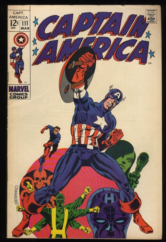 Captain America #111 FN+ 6.5 Classic Jim Steranko Cover!