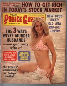 MAG: National Police Gazette 11/1971-swimsuit pin-up cover-hashish-NCAA-G
