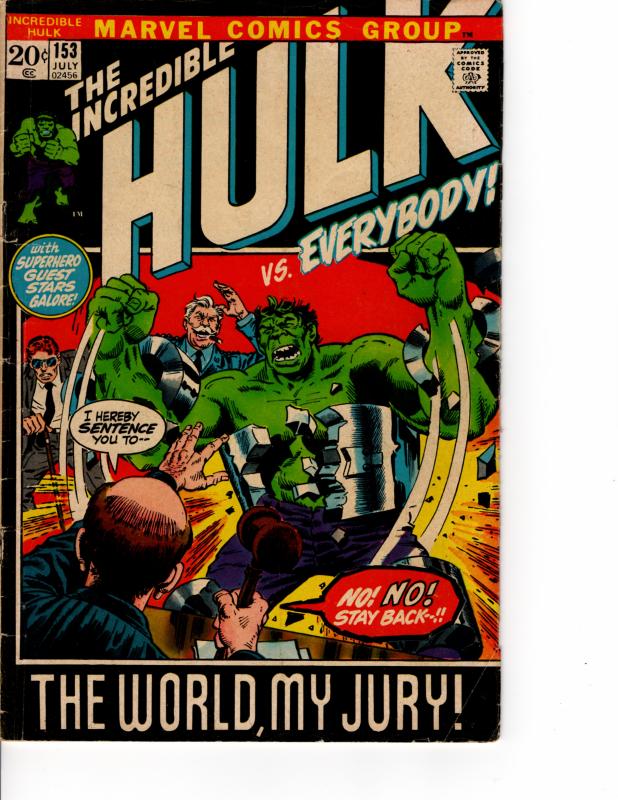 MARVEL The Incredible Hulk (1968 Series) #153 JUL 1972 VN+ Military Overseas Ed