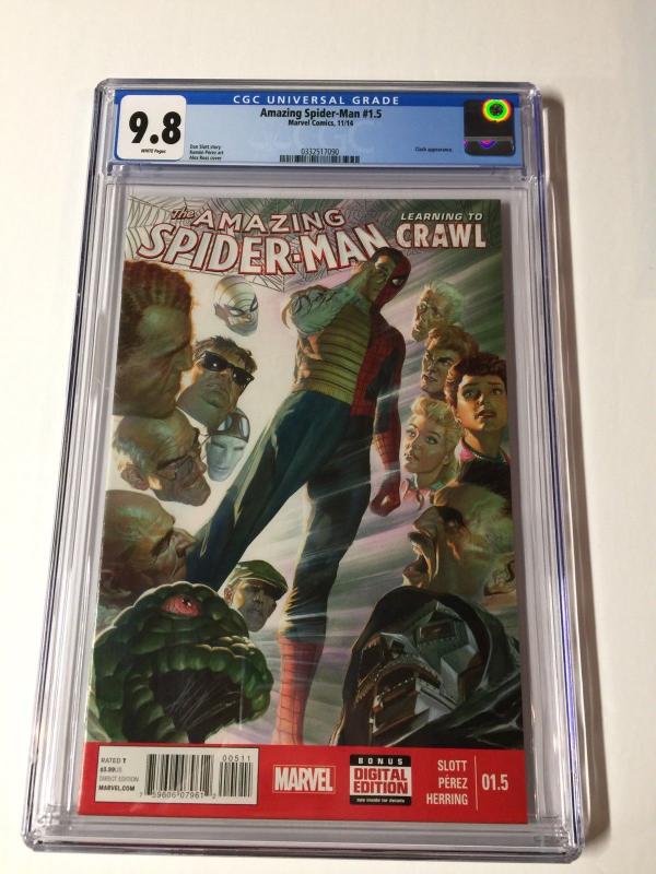 Amazing Spider-man 1.5 Regular Alex Ross Cover Cgc 9.8 White Pages