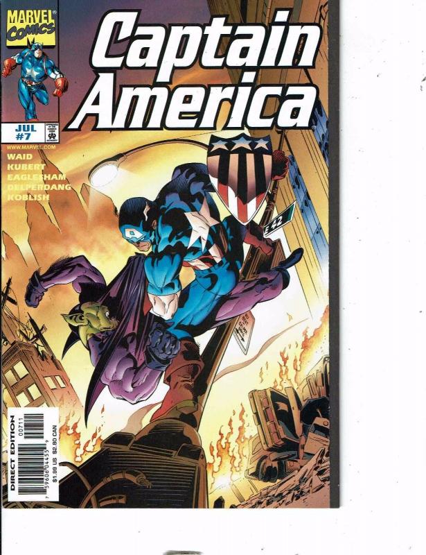 Lot Of 7 Captain America Marvel Comic Book #7 8 9 10 13 14 15 AB5