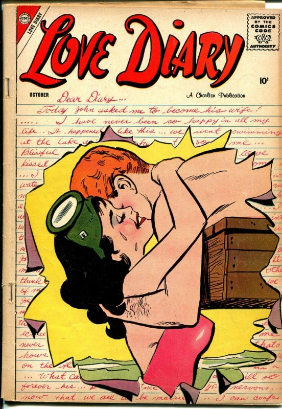 Love Diary #1 1958-Charlton-1st issue-spicy-swim suit cover-VG-