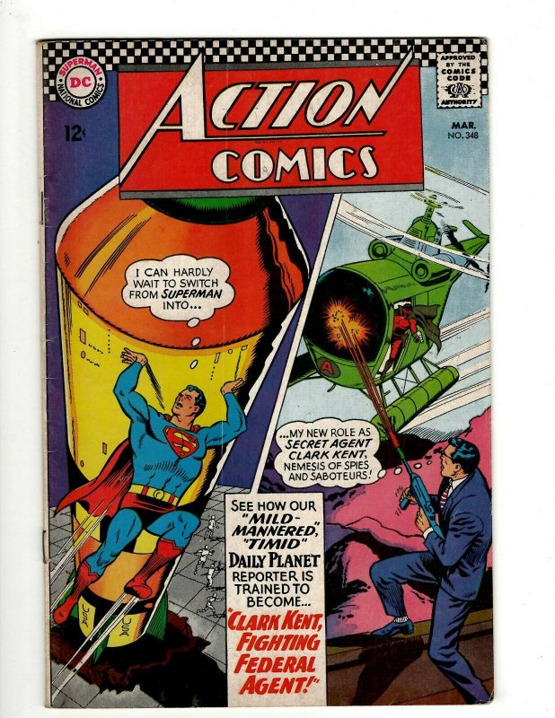 Action Comics # 348 FN DC Comic Book Superman Batman Green Lantern Flash KD1