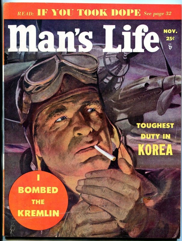 Man's Life Magazine #1 November 1952-NASCAR-HEROIN-TY COBB-A BOMB-PULP VF 