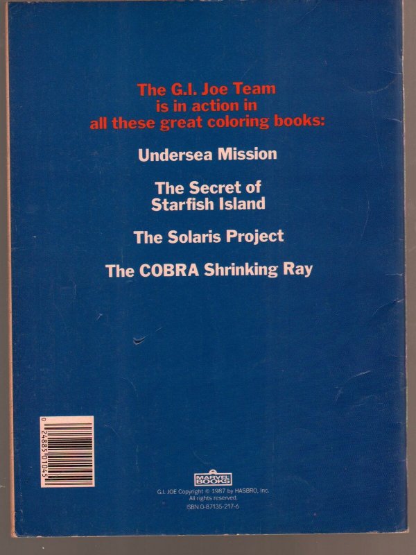 G.I. Joe Coloring Book 1987-Undersea Mission-Shark cover-Chen-VF 