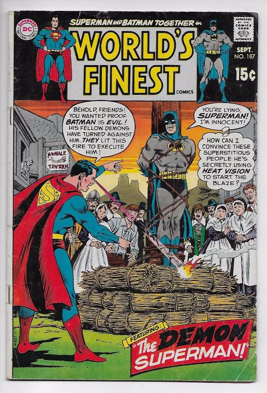 World's Finest #187 - Batman / The Demon Superman! (DC, 1969) VG-