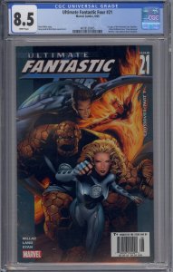 ULTIMATE FANTASTIC FOUR #21 CGC 8.5 HTF NEWSSTAND 1ST MARVEL ZOMBIES CAMEO