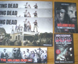 WALKING DEAD Promo set, Zombies,with 9 Promo Cards / misc, + 3 buttons, 1 2