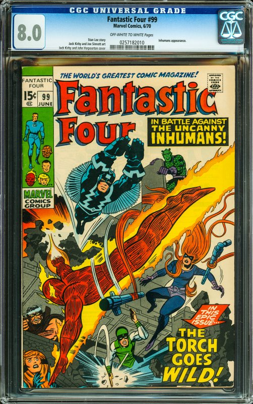 Fantastic Four #99 (1970) CGC Graded 8.0 - Inhumans Appearance