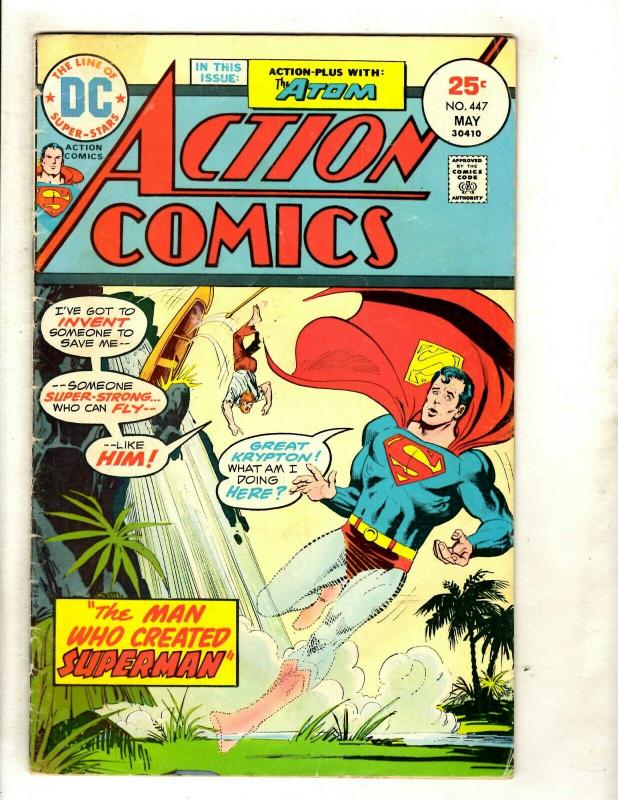 Lot Of 6 Action Comics Feat. Superman # 443 444 445 446 447 448 Batman Flash GK5