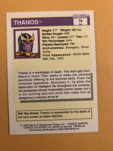 THANOS #79 : 1990 Marvel Universe Series 1 card, NM/M,  1st card appearance