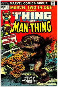 MARVEL TWO-IN-ONE #1 & 2 (Jan-Mar1974) 8.0 VF  THE THING Teams Up!  Gil Kane