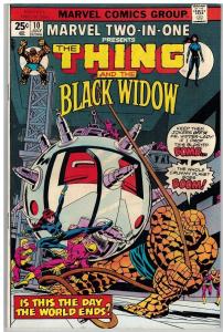 MARVEL TWO IN ONE 10 F-VF July 1975 Thing/ Black Widow