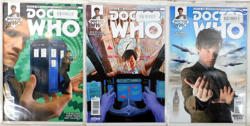 Doctor Who Eleventh Doctor Lot 3 #6 B, 7, 8 B 2015 Titan 9.4 Var Comics