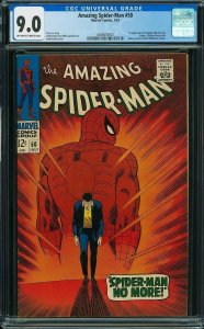 Amazing Spider-Man 50 CGC 9.0  1st Kingpin  ow/w pages!