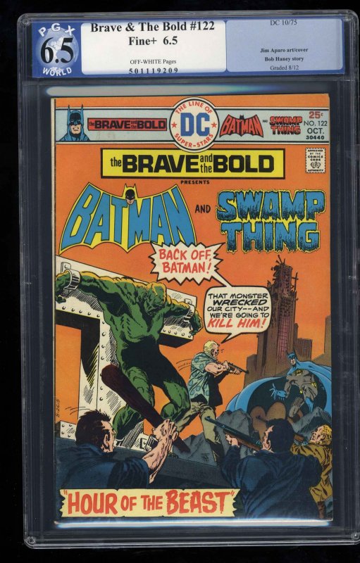 Brave And The Bold #122 PGX FN+ 6.5 Off White Batman Swamp Thing!