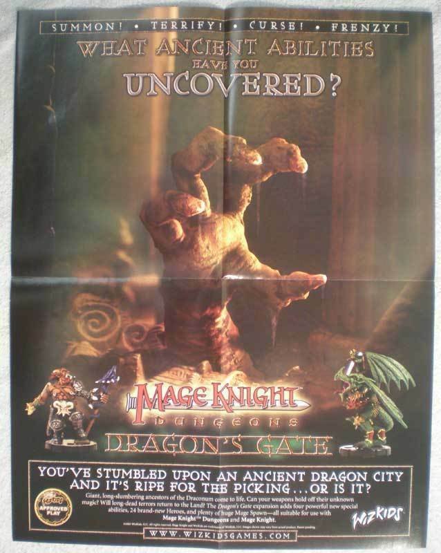 MAGE KNIGHT DUNGEONS Promo poster, 17x 22, 2003, Unused, Hand