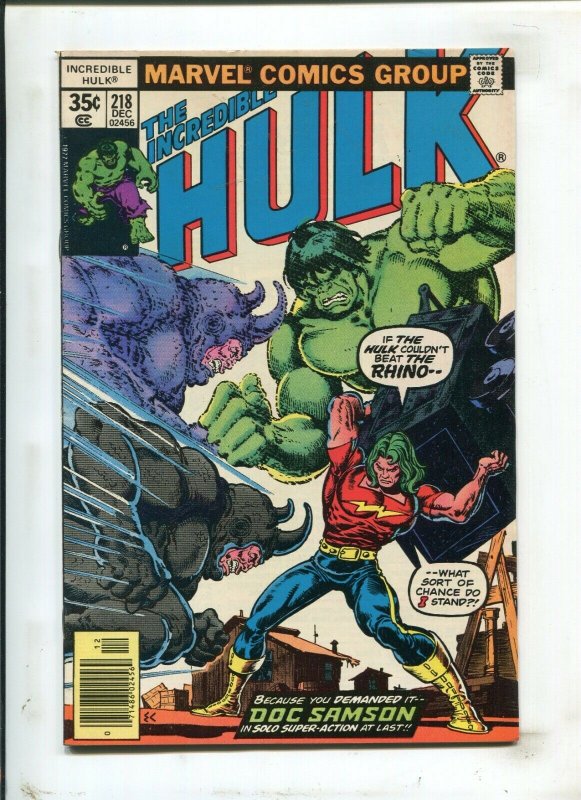 Hulk #218 - Doc Samson/Rhino Appearance / Newsstand (8.0) 1977 