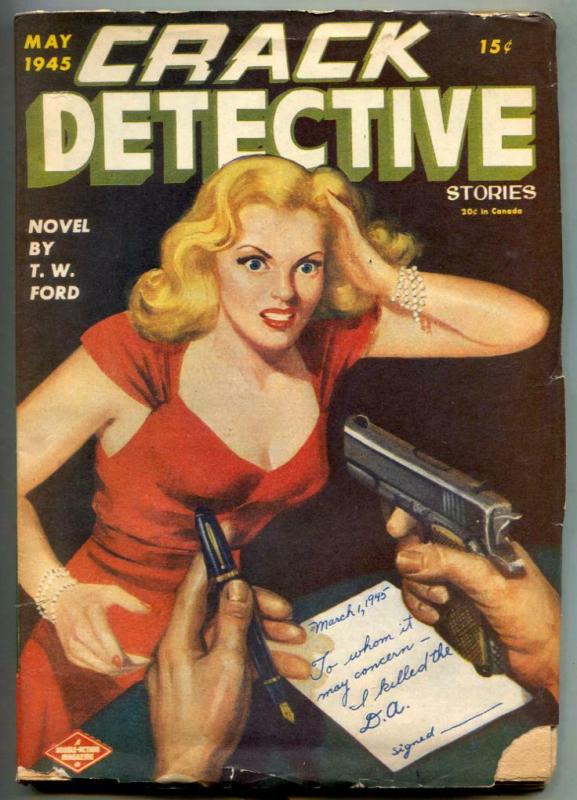 Crack Detective Pulp May 1945- Headlight cover VG