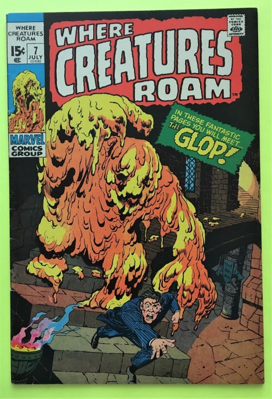 WHERE CREATURES ROAM 7 THE GLOP HORROR MARVEL 1971