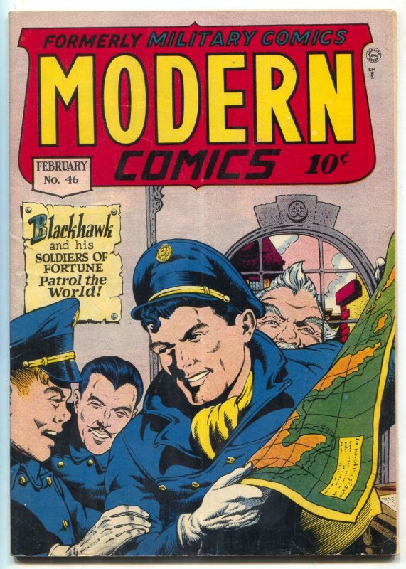 Modern Comics #46 1946- BLACKHAWK- Golden Age VG/F 