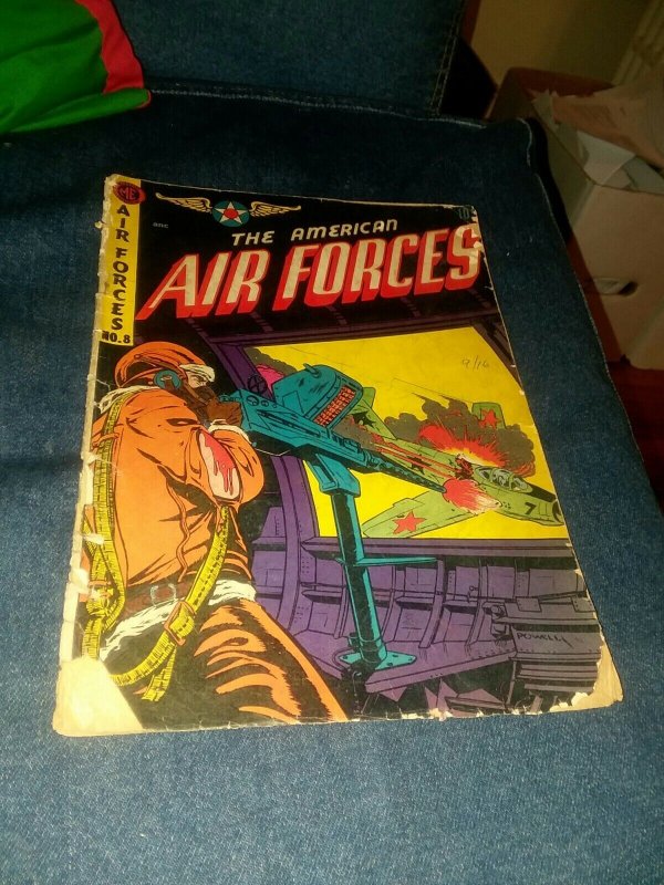 American Air Forces 8 (A1 65) ME 1952 BOB POWELL cover art Golden Age WAR COMICS