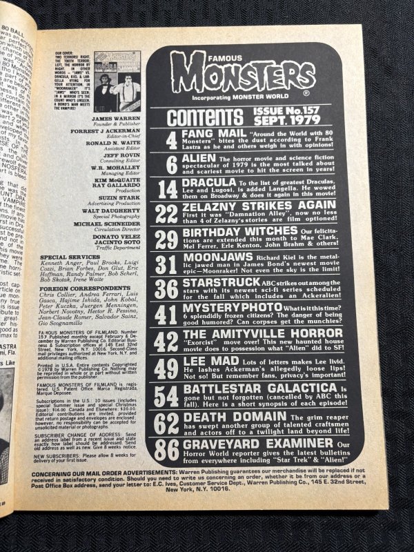 1979 FAMOUS MONSTERS Magazine #157 VF 8.0 Moonraker / Battlestar Galactica