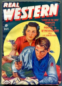 Real Western Pulp October 1936- Great cover- JE Grinstead- W Patterson White
