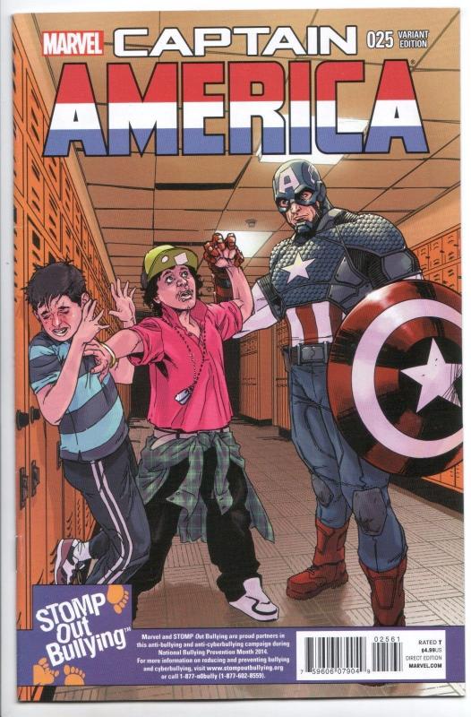 Captain America #25 1:10 Stomp Out Bullying Variant (Marvel, 2015) VF/NM