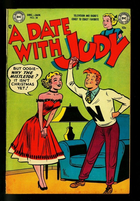 Date with Judy #38 1953 - Mistletoe cover- DC  Humor- VG