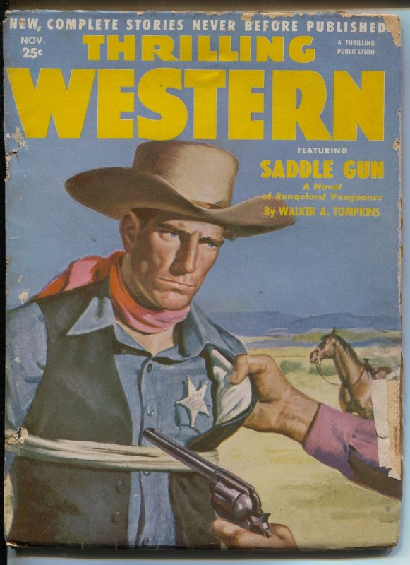 Thrilling Western 11/1952-penultimate issue-Walker A Tompkins-rare-VG