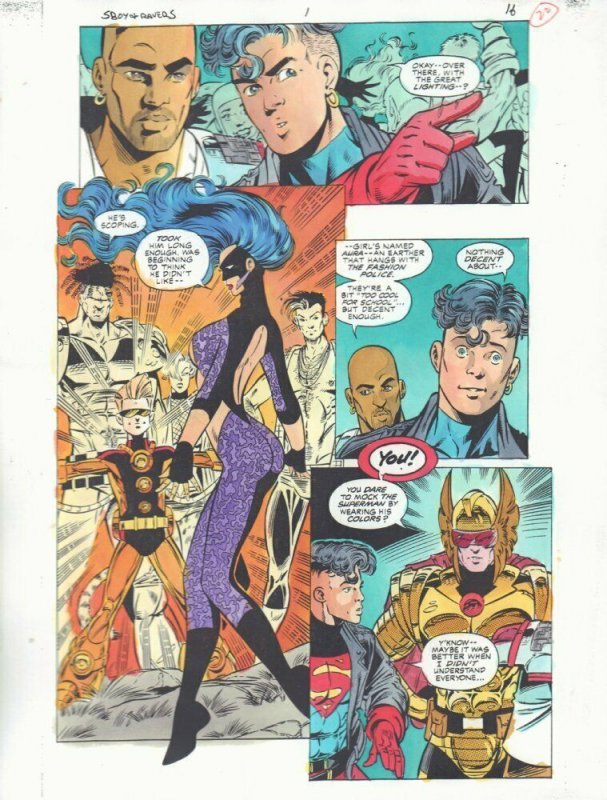 Superboy and the Ravers #1 p.16 Color Guide Art - superboy by John Kalisz