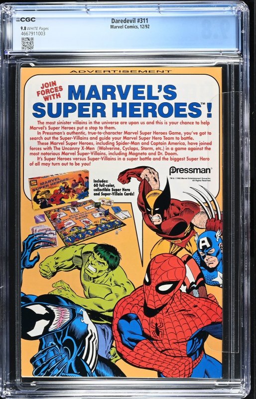 Daredevil #311 (12/92) Graded CGC 9.8