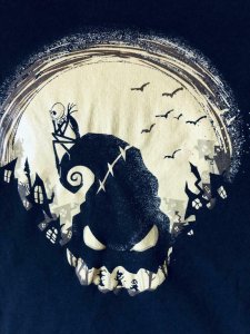 NIGHTMARE BEFORE CHRISTMAS T-SHIRT, Small used Tim Burton Jack Skellington Glows