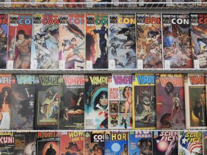 Huge Lot 100 Magazines W/ Vampirella, Conan, Mad, Howard the Duck Avg FN Cond