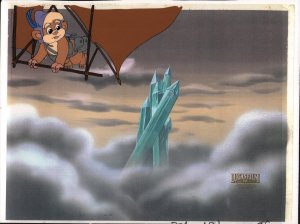Star Wars: Ewoks Animation Cell Over Xeroxed Background - Gliding
