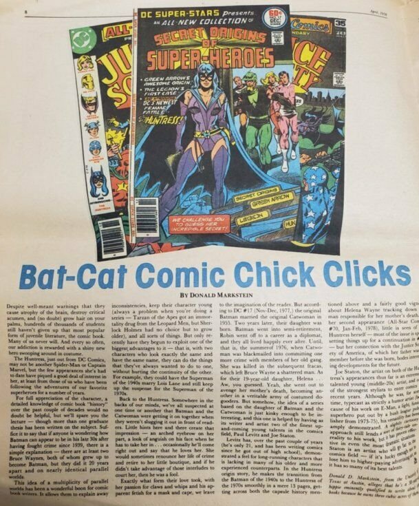 ORIGINAL Vintage 1978 Ampersand Magazine Warren Zevon Batman Huntress