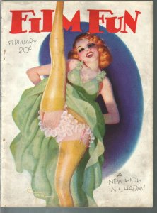 Film Fun 2/1934-Enoch Bolles can-can dancer cover-spicy pulp fun-gags-VG