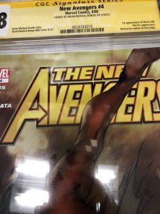 New Avengers (2005) # 4 (CGC 9.8 SS)  Signed Michael Bendis • Marvel Comics •