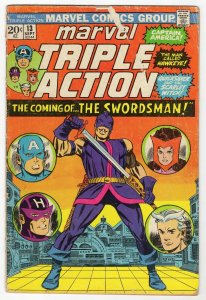 Marvel Triple Action #13 VINTAGE 1973 Reprints Avengers 19 1st Swordsman