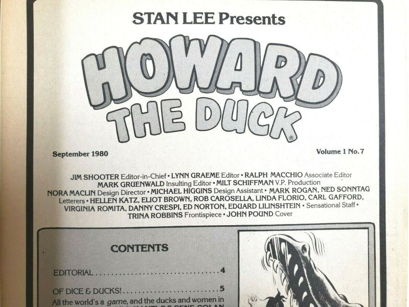 HOWARD THE DUCK #7 Comic Magazine featuring SWAMP THING Marvel 1980