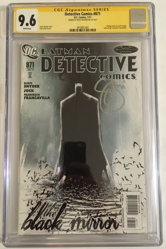 KEY 1ST Scott Snyder on Batman - Detective Comics 871 CGC SS 9.6 NM+ SIGNED