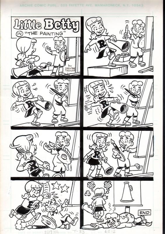 LITTLE BETTY-ORIGINAL ART-ARCHIE COMICS-DEXTER TAYLOR-1988