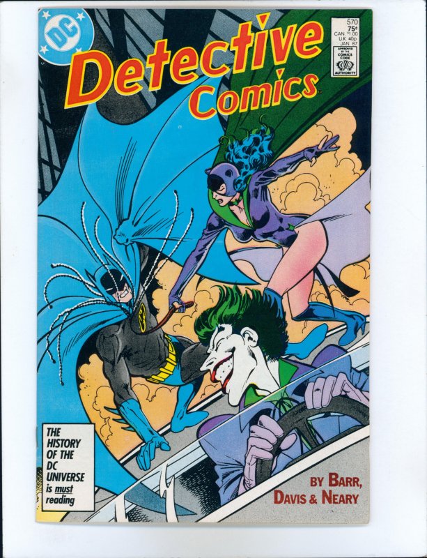 Detective Comics #570 Cover art by Alan Davis featuring the Joker and Catwoman