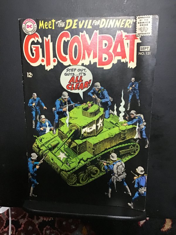 G.I. Combat #131 (1968) Mid-high-grade, key black cover Haunted Tank! FNVF Wow!