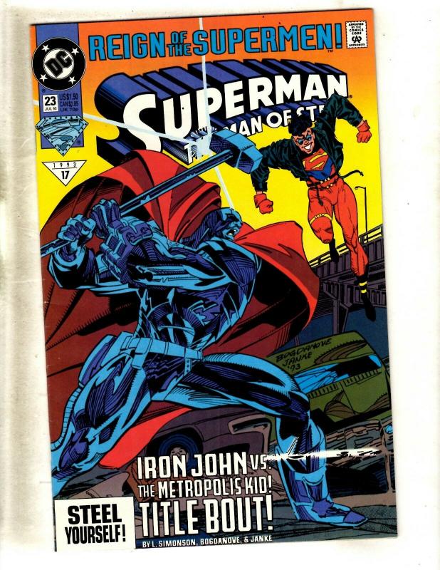 9 Comics Superman Man Of Steel 18 19 22 23 74 75 Adventures 497 Action 684 + FM8