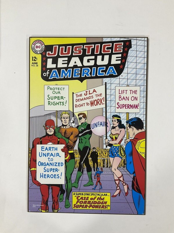 Justice League Of America 28 wood wall plaque 13x19 DC Comics