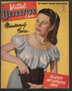 Vital Detective Cases 9/1945-Gun moll-violent-pulp thrills-crime stories-VG+