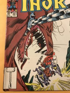 THE MIGHTY THOR #361 : Marvel 11/85 Fn+; Walt Simonson, Odin, Fenris Wolf