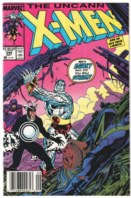 Uncanny X-Men #248 (1989) key issue, 1st Jim Lee X-Men, newsstand edition!